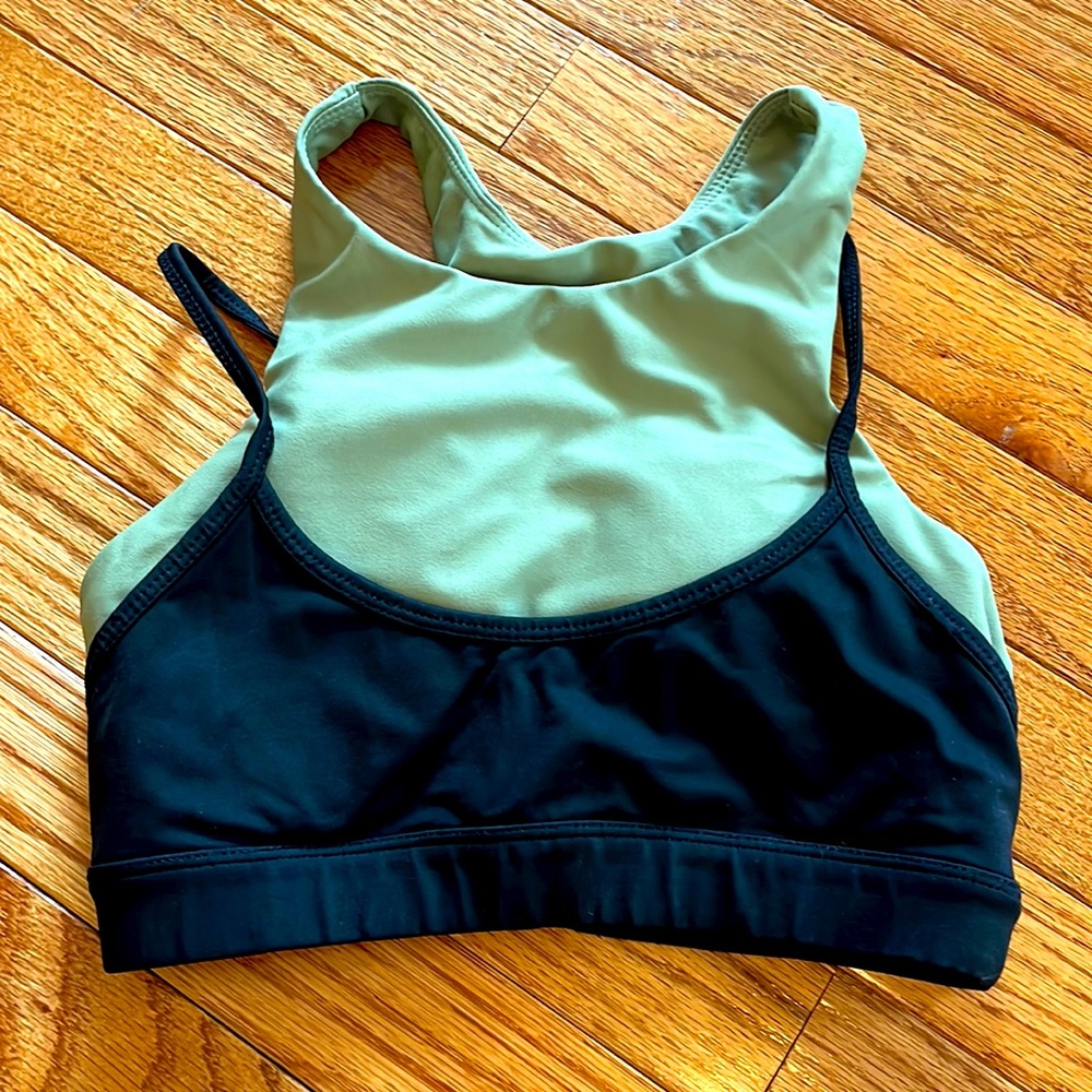 Olive and Black Sports Bra